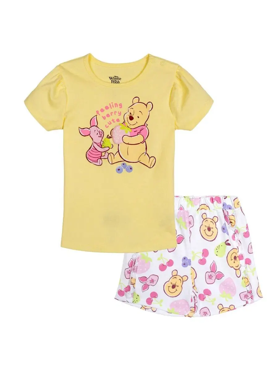 Комплект для девочек: футболка и шорты с принтом Winnie the Pooh Winnie the Pooh — желтый