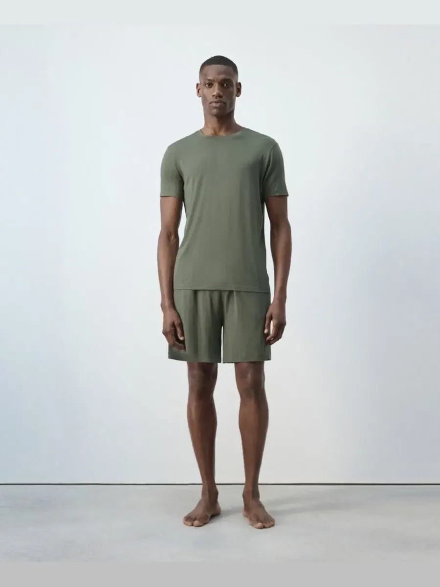 Комплект пижамы с футболкой и шортами, модель Elastic Waistband Pajama MANGO