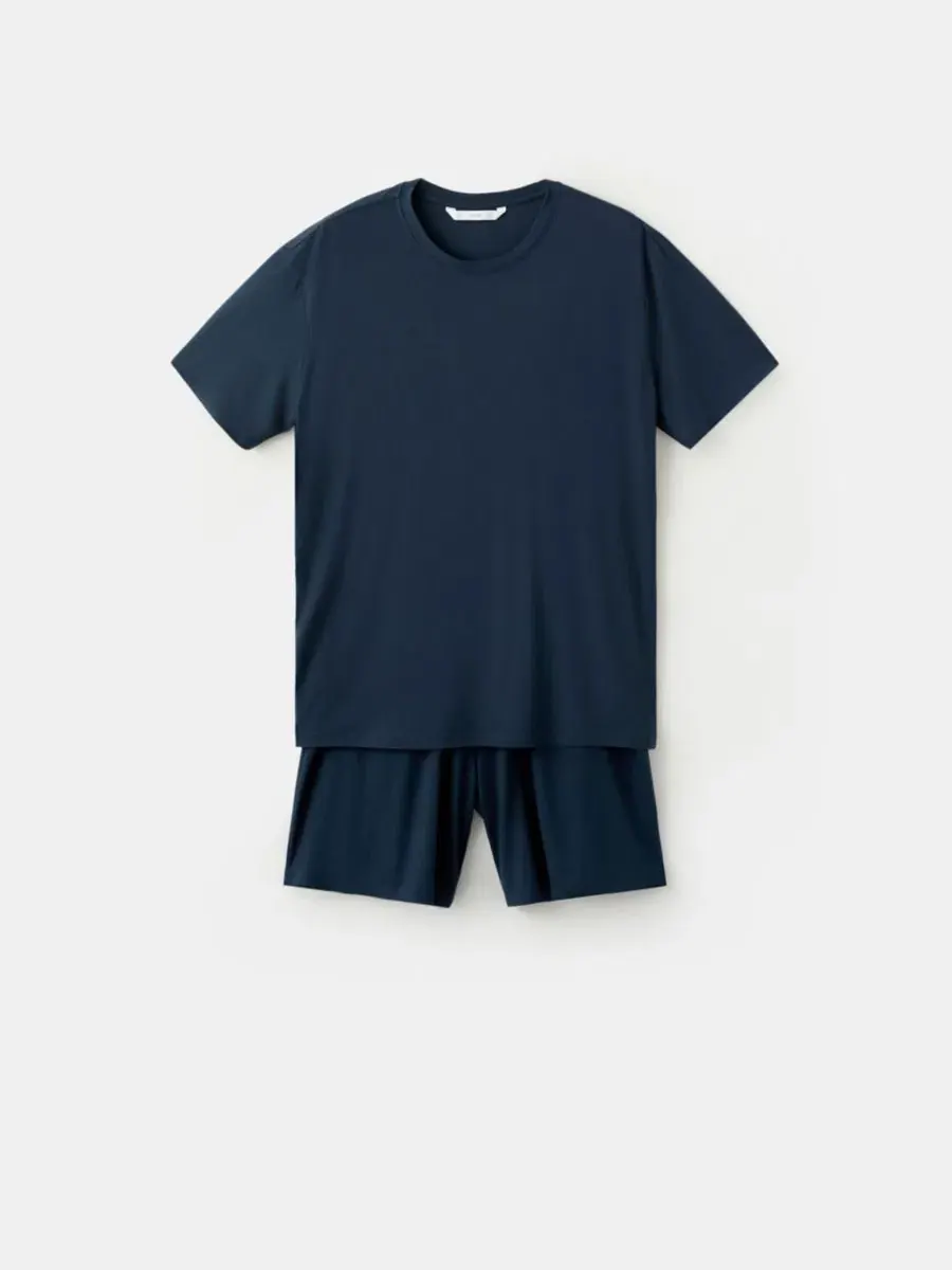 Комплект пижамы с футболкой и шортами, модель Elastic Waistband Pajama Set MANGO