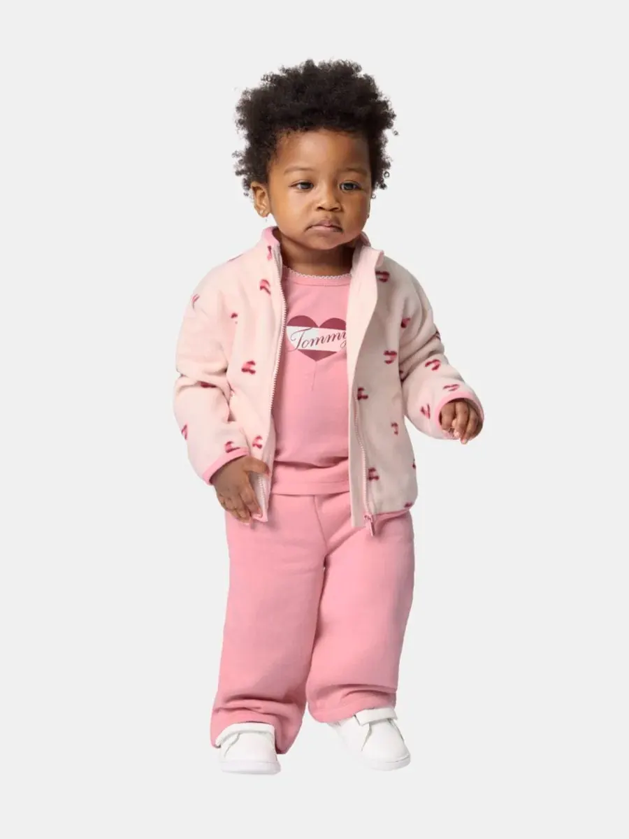 Комплект из 3 предметов: куртка, футболка и штаны Tommy Hilfiger — изображение 2 из 8, розовый