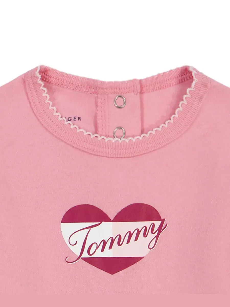 Комплект из 3 предметов: куртка, футболка и штаны Tommy Hilfiger — изображение 7 из 8, розовый