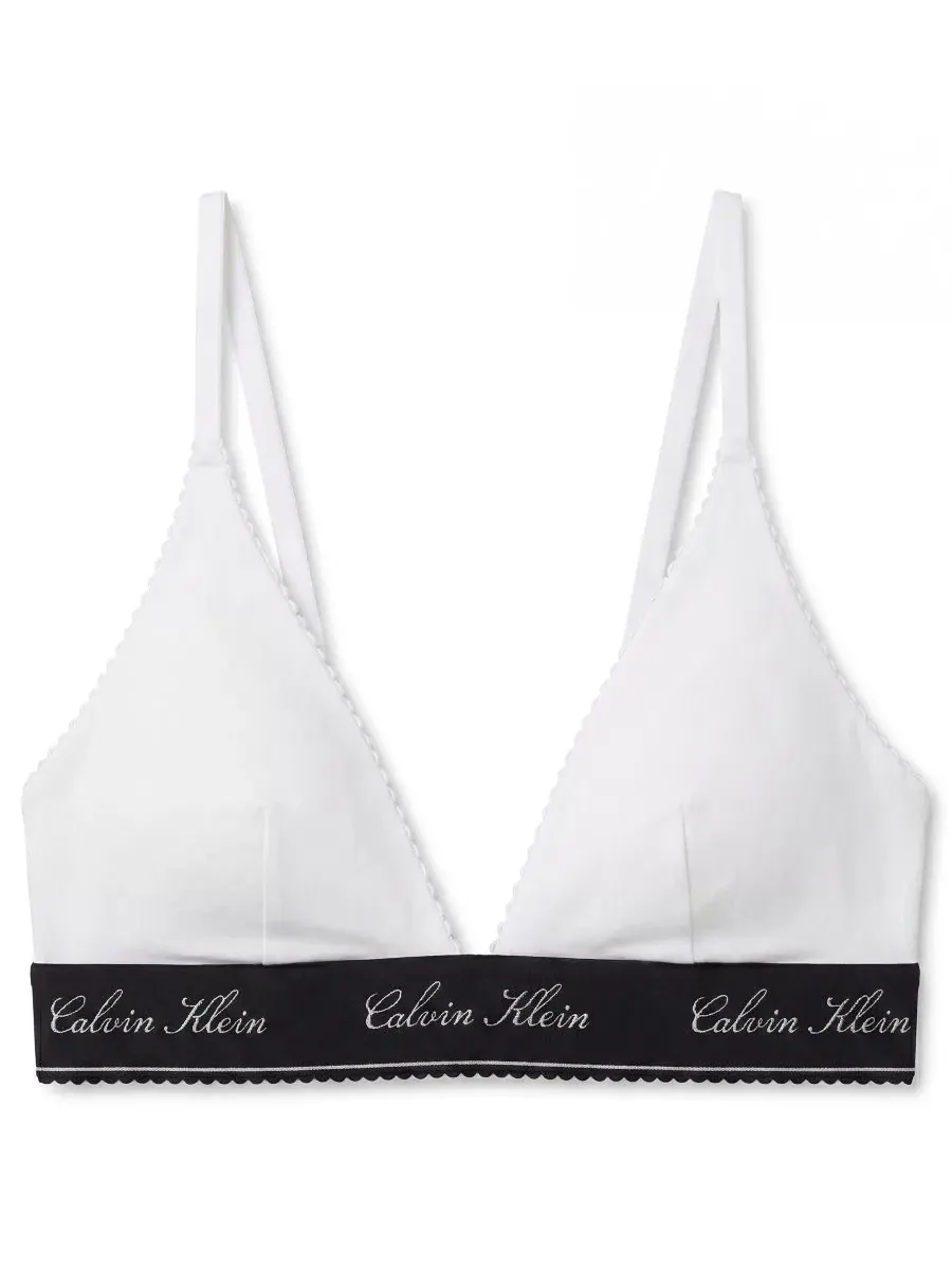 Бюстгальтер треугольной формы без косточек Icon Cotton-Modal Script Calvin Klein — изображение 5 из 10, белый