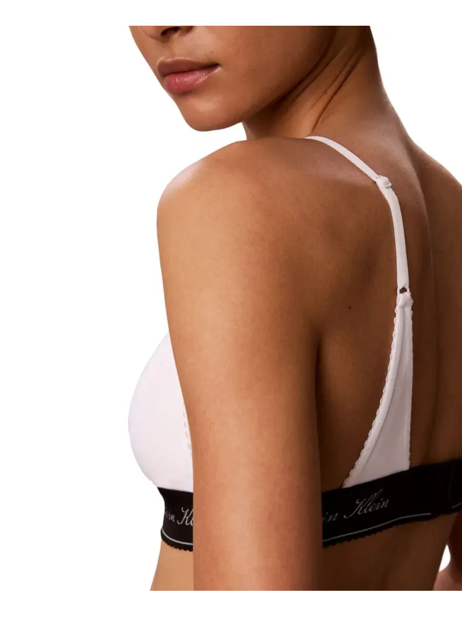 Бюстгальтер треугольной формы без косточек Icon Cotton-Modal Script Calvin Klein — изображение 10 из 10, белый
