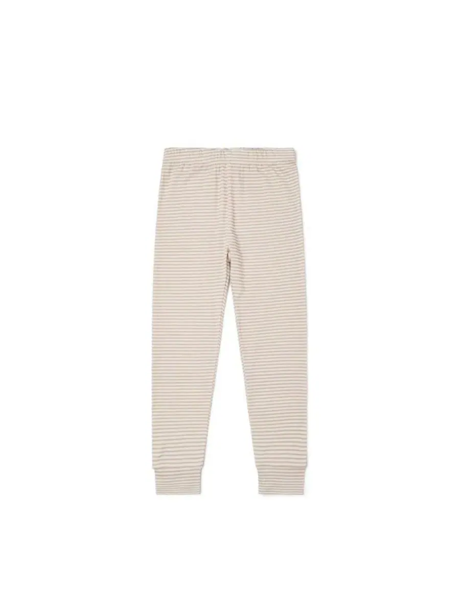 Комплект пижамы с длинным рукавом из бамбука Oatmeal Stripe Motette — изображение 9 из 10, бежевый белый