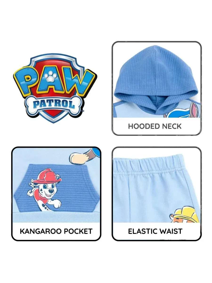 Комплект из худи и шорт с принтом Paw Patrol — изображение 3 из 3, светлый синий