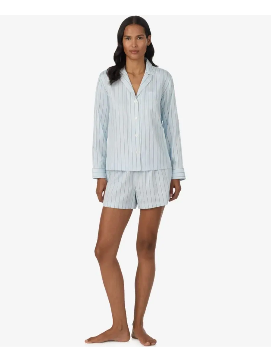 Женский пижамный комплект с длинным рукавом, с монограммой LRL Lauren Ralph Lauren