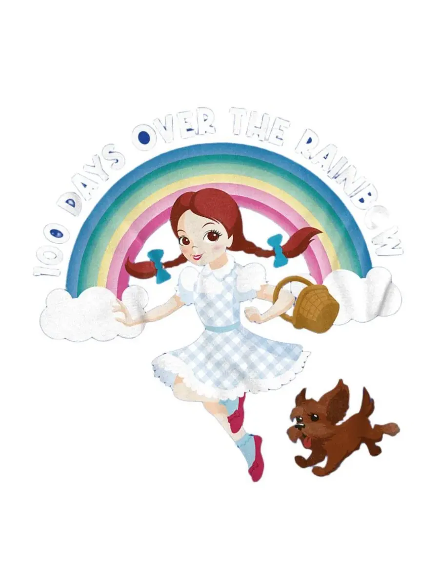 Футболка с принтом 100 Days Over The Rainbow Wizard Of Oz — изображение 2 из 3, королевский