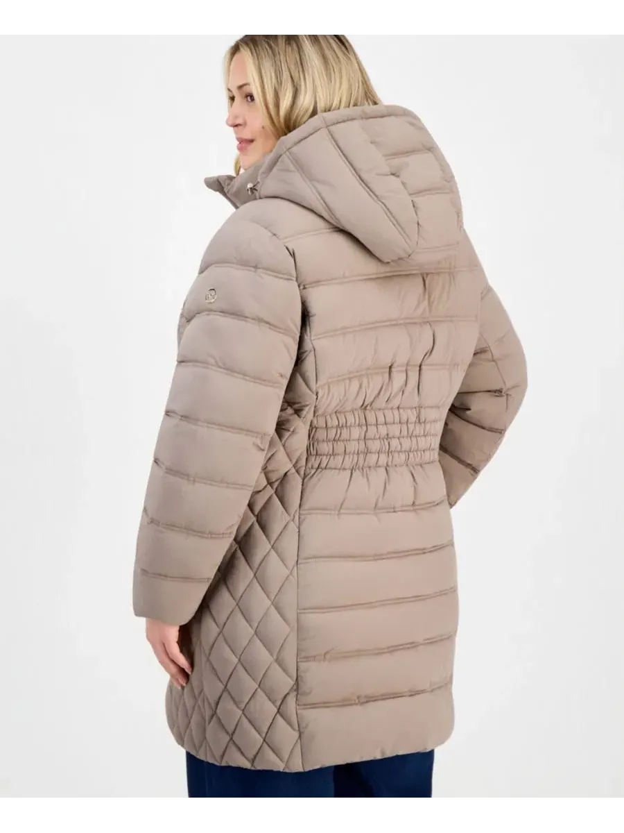 Пуховик с капюшоном Michael Kors — изображение 2 из 3, тауп