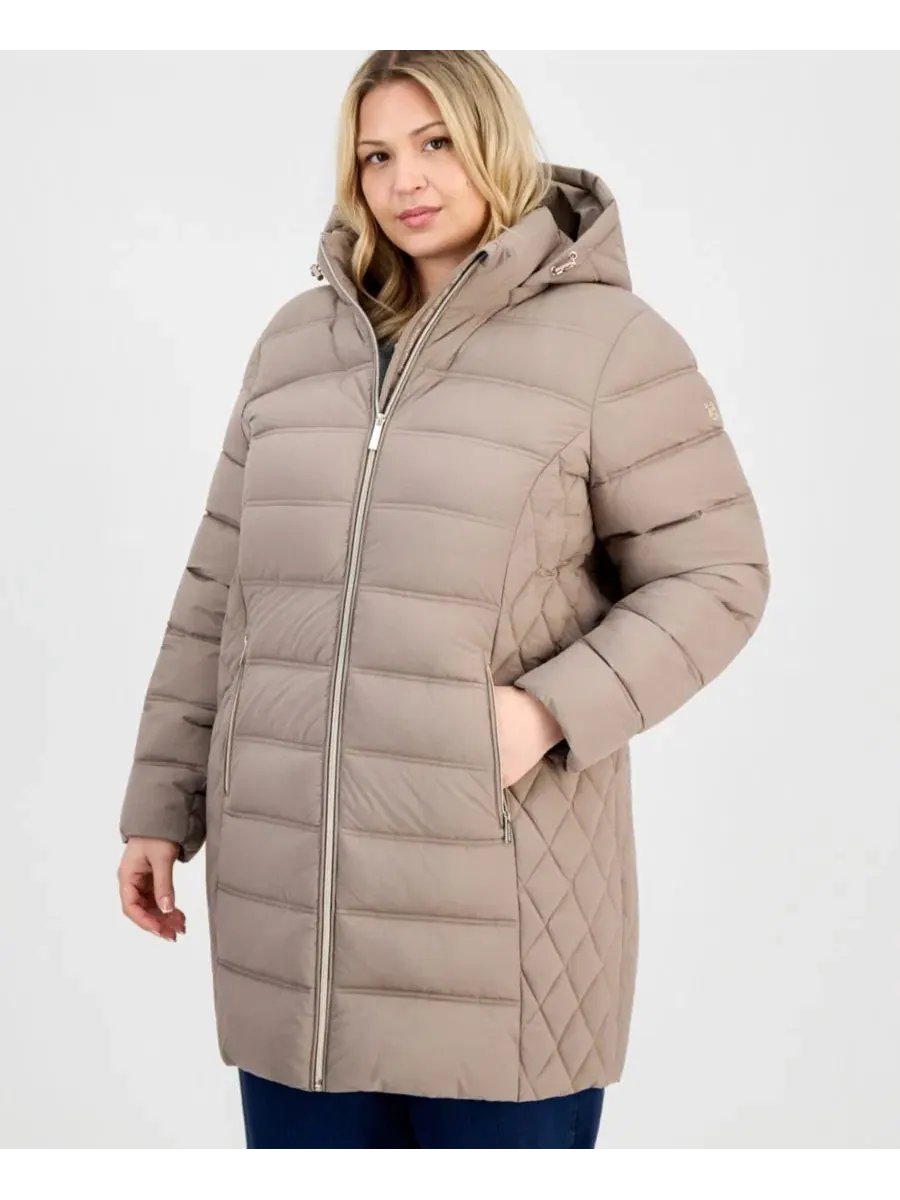 Пуховик с капюшоном Michael Kors — изображение 3 из 3, тауп
