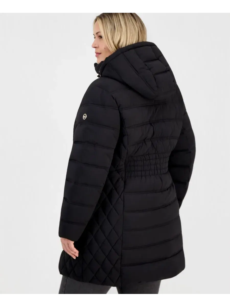 Пуховик с капюшоном и молнией Michael Kors — изображение 2 из 3, черный