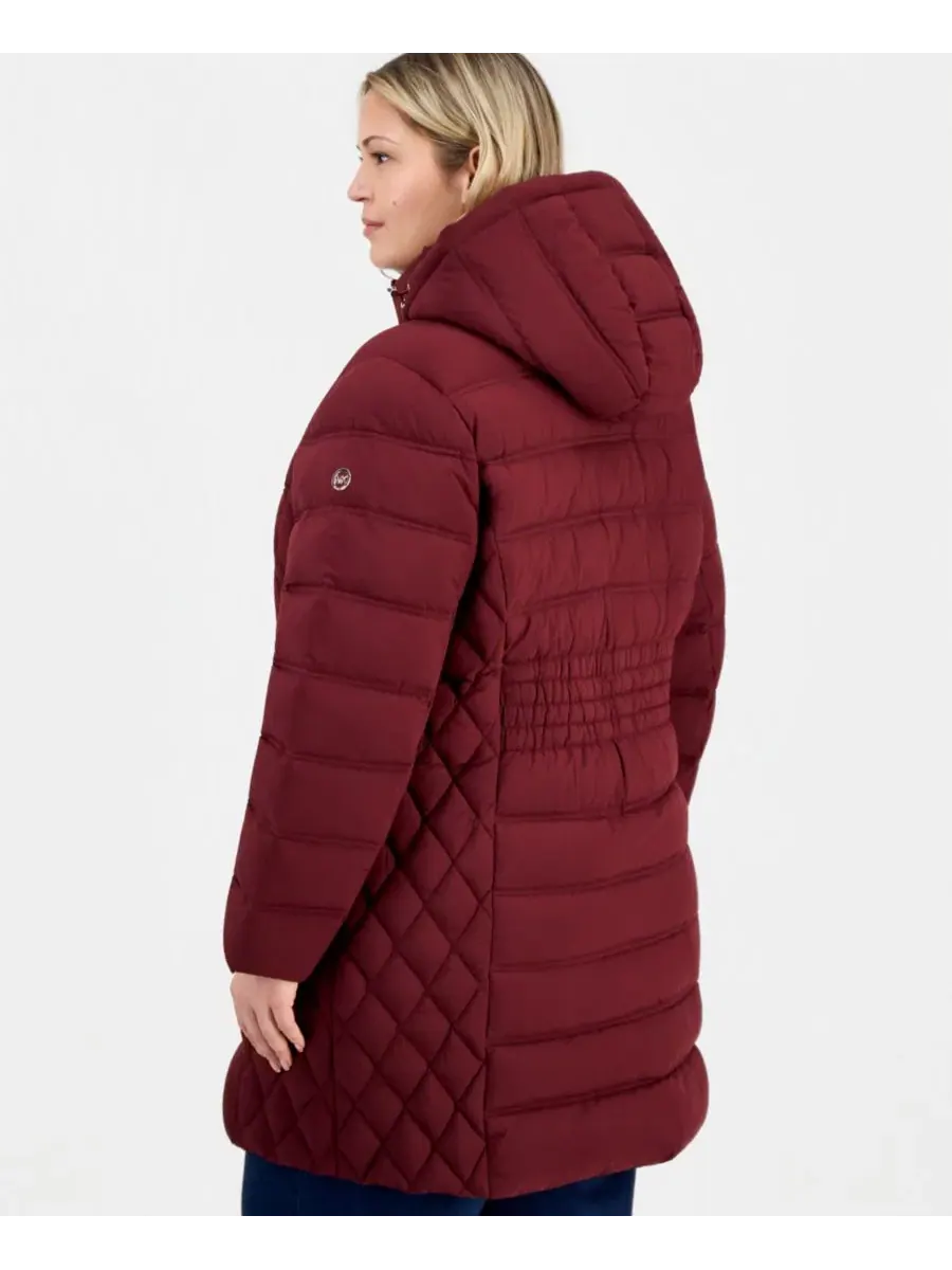 Пуховик с капюшоном Michael Kors — изображение 2 из 3, глубокий красный