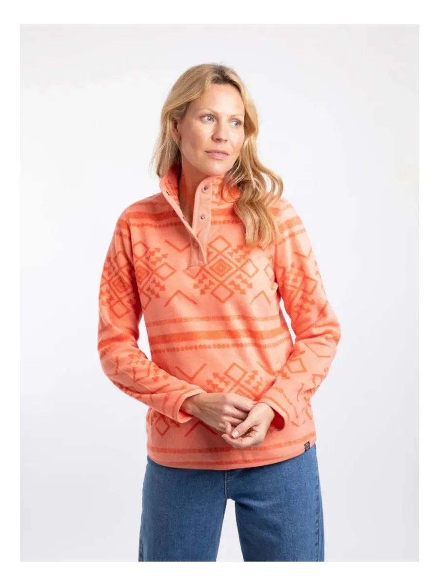 Флисовый свитшот с высоким воротником и принтом Amy Long-Sleeve Mock-Neck Sweatshirt Weird Fish — оранжевый