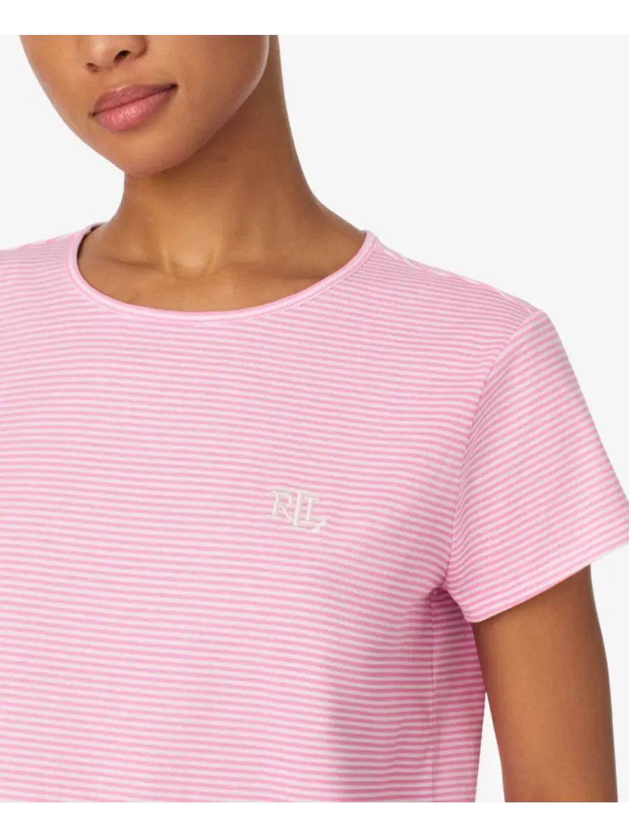 Женская пижама из 2 предметов с футболкой и шортами Lauren Ralph Lauren — изображение 2 из 3, розовый