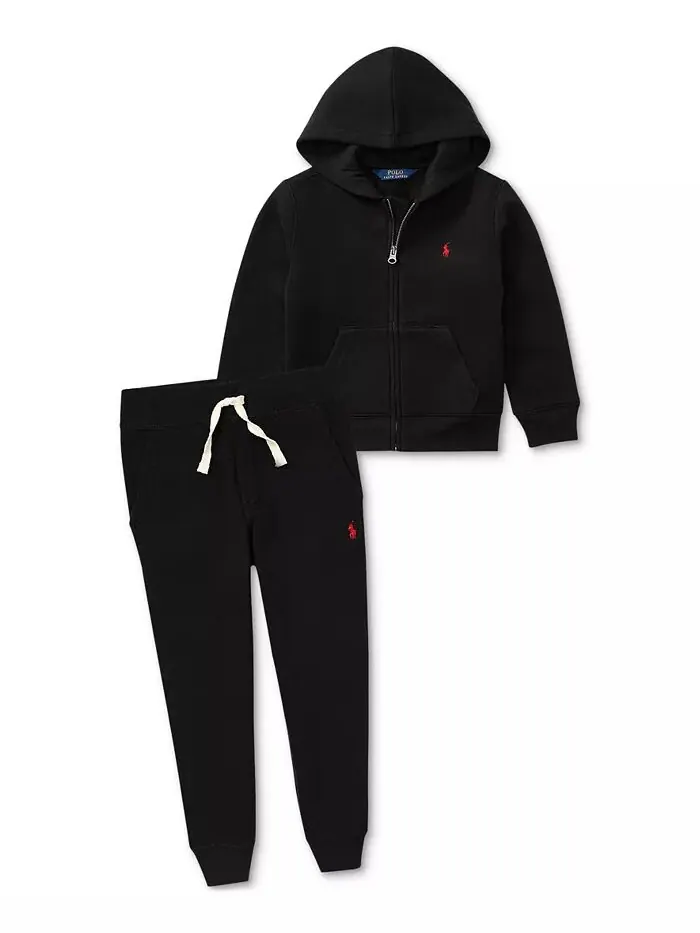 Джоггеры из хлопкового флиса для малышей и маленьких мальчиков Polo Ralph Lauren — изображение 3 из 4, черный