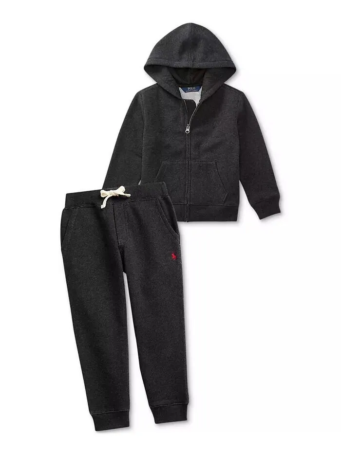 Джоггеры из хлопкового флиса для малышей и маленьких мальчиков Polo Ralph Lauren — изображение 3 из 3, цвет вереска