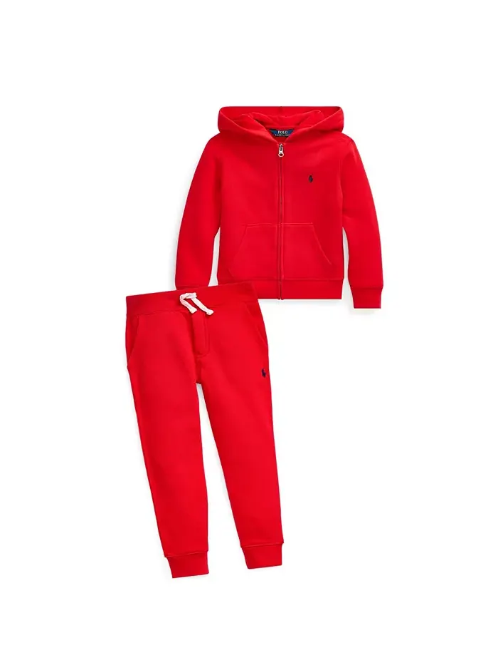 Детские и мальчиковые джоггеры из хлопкового флиса Polo Ralph Lauren — изображение 3 из 3, красный