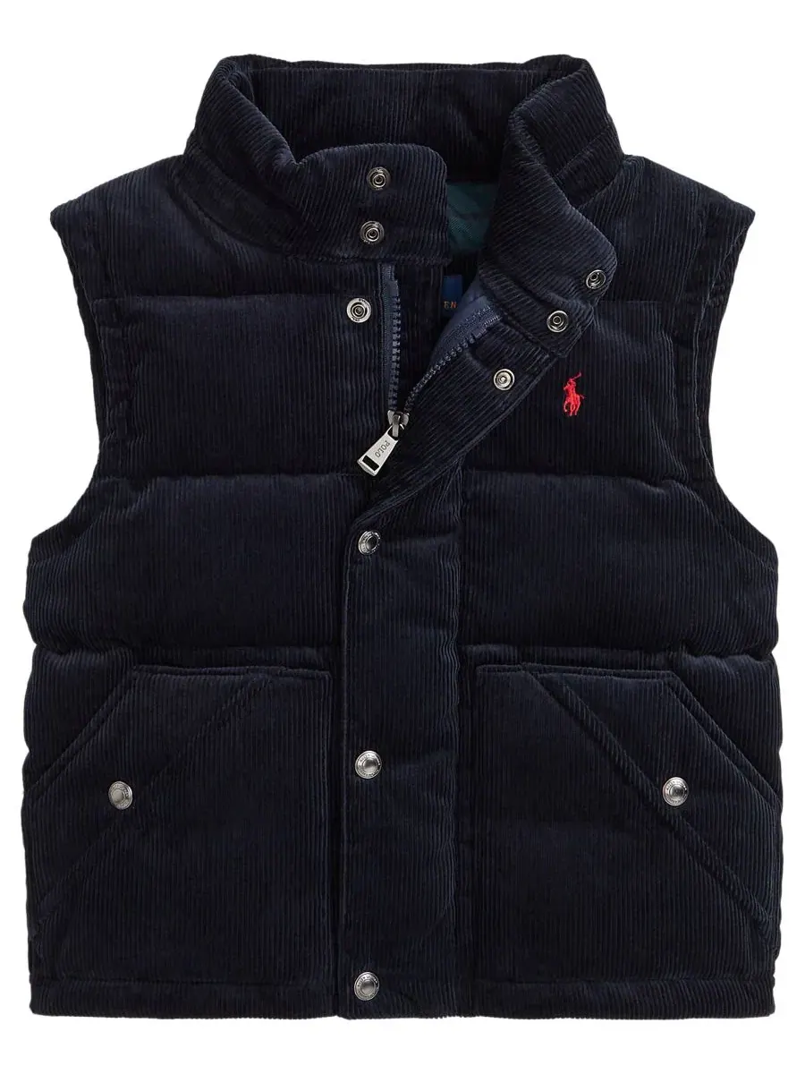 Куртка-трансформер из вельвета с капюшоном, на пуху Polo Ralph Lauren — изображение 6 из 7, темно-синий