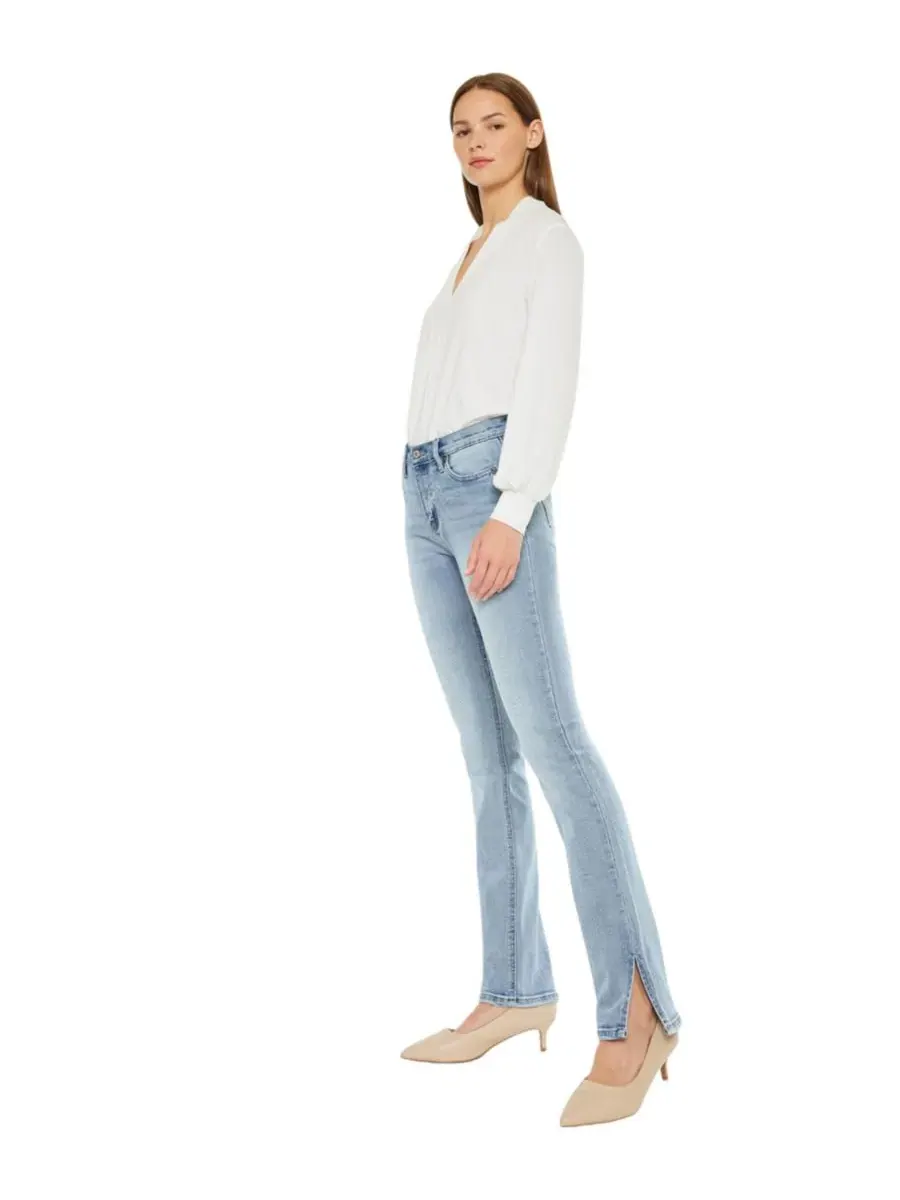 Джинсы клеш с разрезом Nadia Mid-Rise Y2K Bootcut KanCan — изображение 3 из 4, средняя отмывка