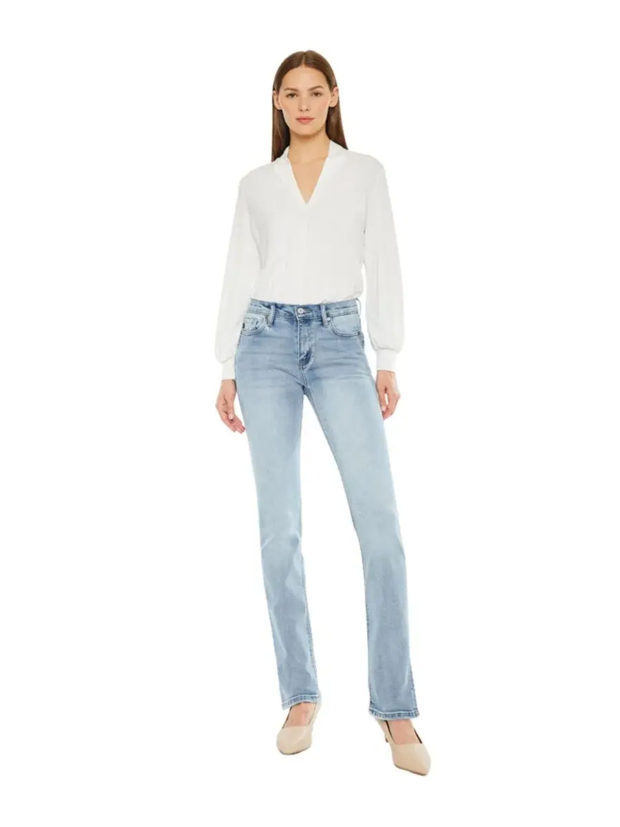 Джинсы клеш с разрезом Nadia Mid-Rise Y2K Bootcut KanCan — изображение 4 из 4, средняя отмывка