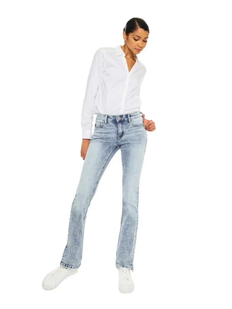 Джинсы клеш с разрезом, средняя посадка, Nadia Mid-Rise Y2K KanCan, Acid Wash — изображение 5 из 5