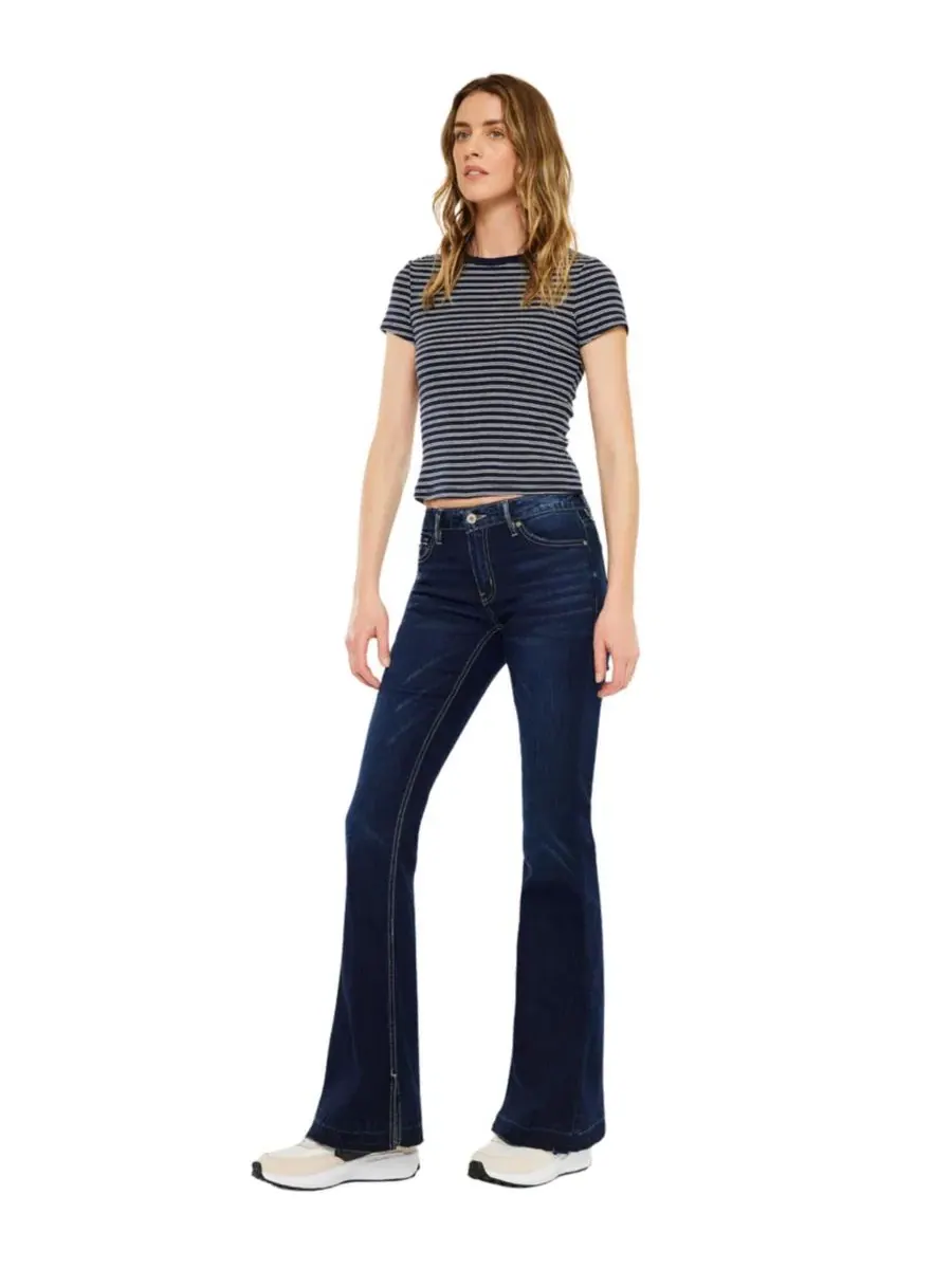 Джинсы-клеш Heidi Mid Rise Flare KanCan — изображение 3 из 7, черный