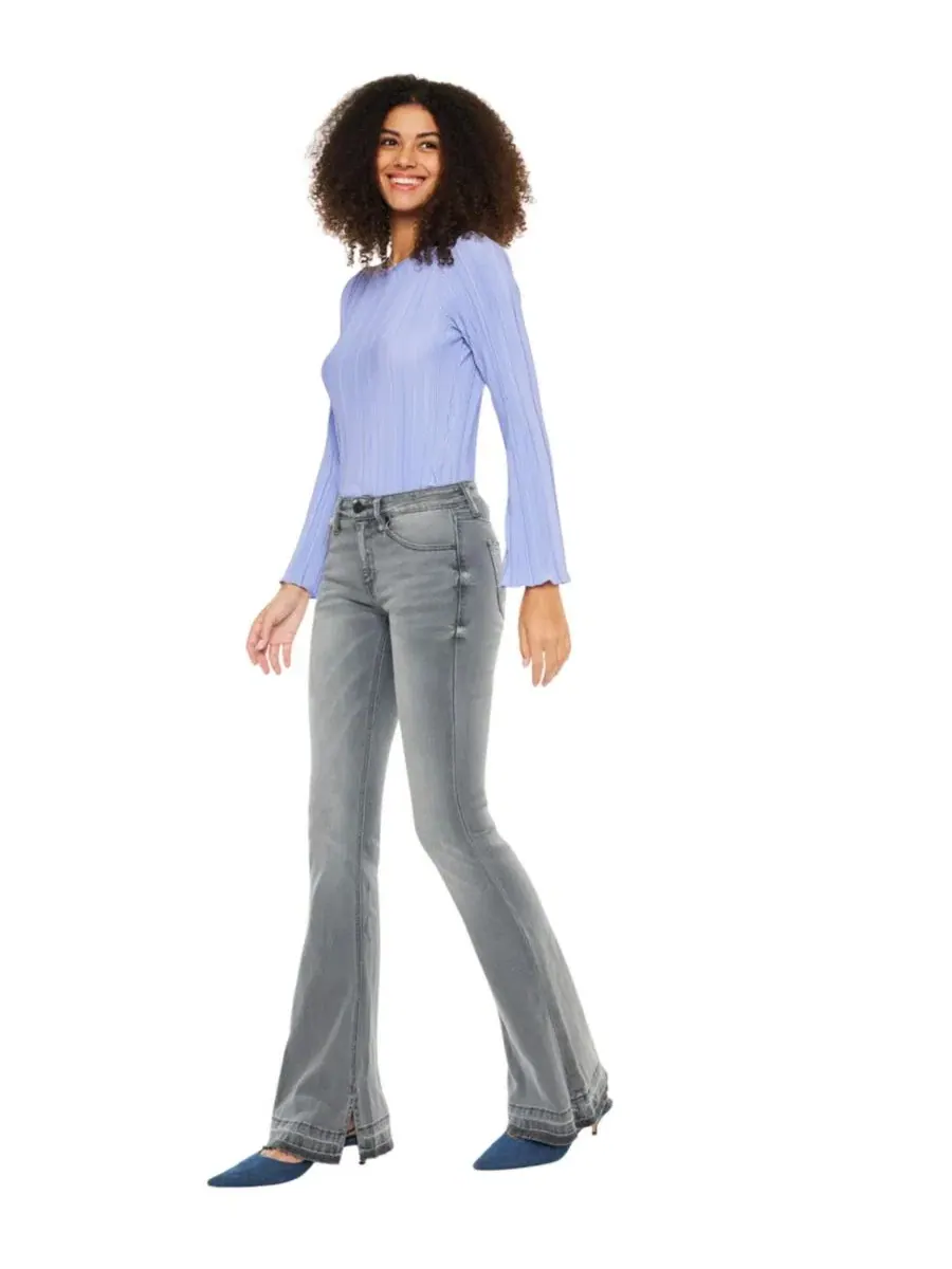 Джинсы женские клеш Heidi Mid Rise Flare KanCan — изображение 6 из 8, светлый серый