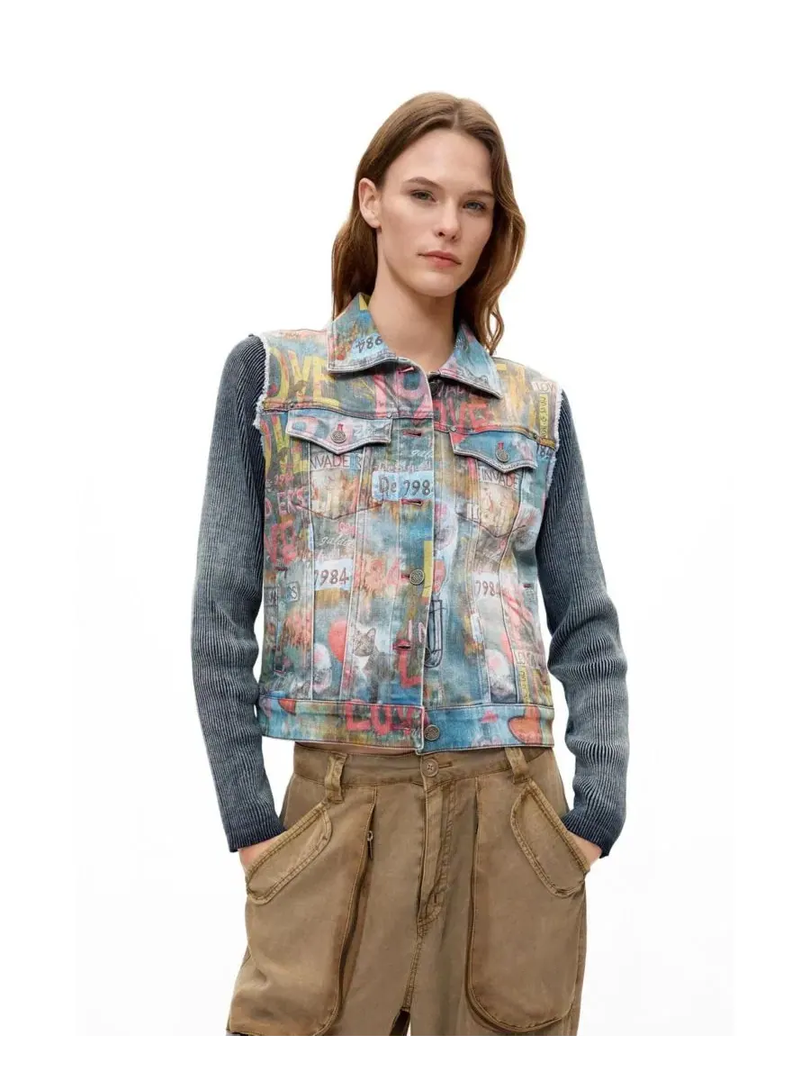 Джинсовая куртка с принтом Desigual