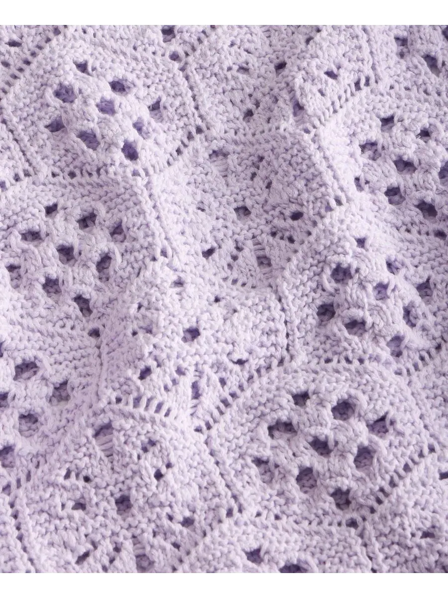 Женский свитер с коротким рукавом, модель Short-Sleeve Crochet Sweater State of Day, Lilac Haze — изображение 4 из 4