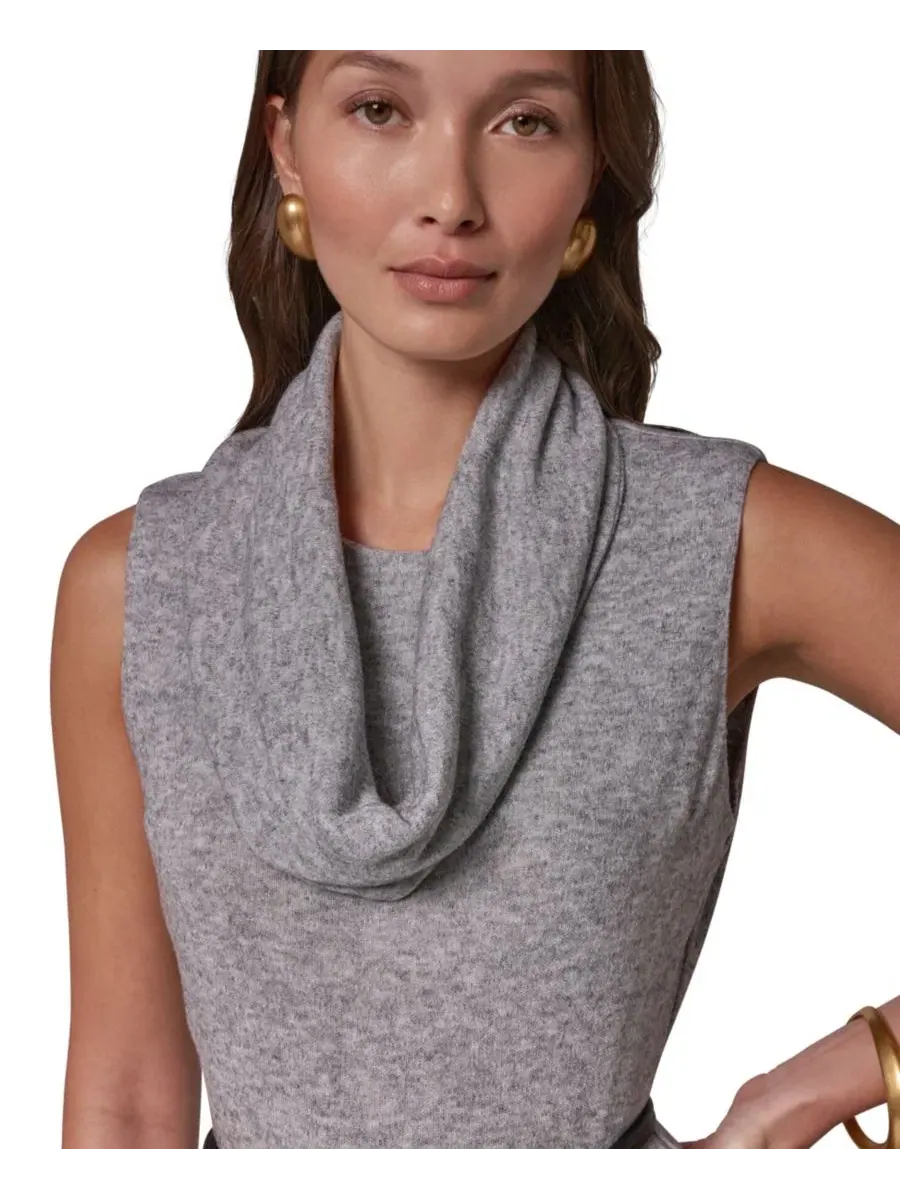 Платье-свитер с воротником-капюшоном и поясом, модель Cowl Neck Attached Scarf Belted Donna Karan — изображение 3 из 5