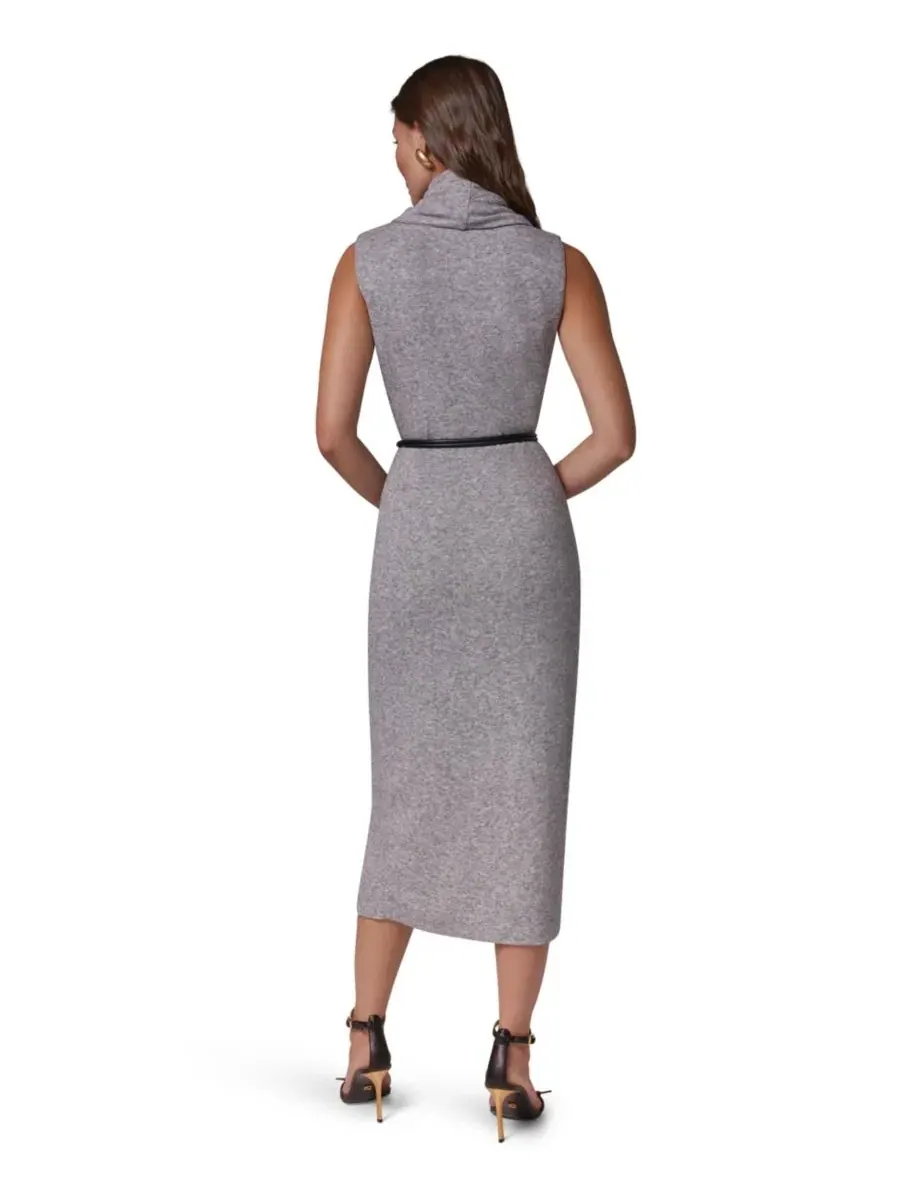 Платье-свитер с воротником-капюшоном и поясом, модель Cowl Neck Attached Scarf Belted Donna Karan — изображение 5 из 5