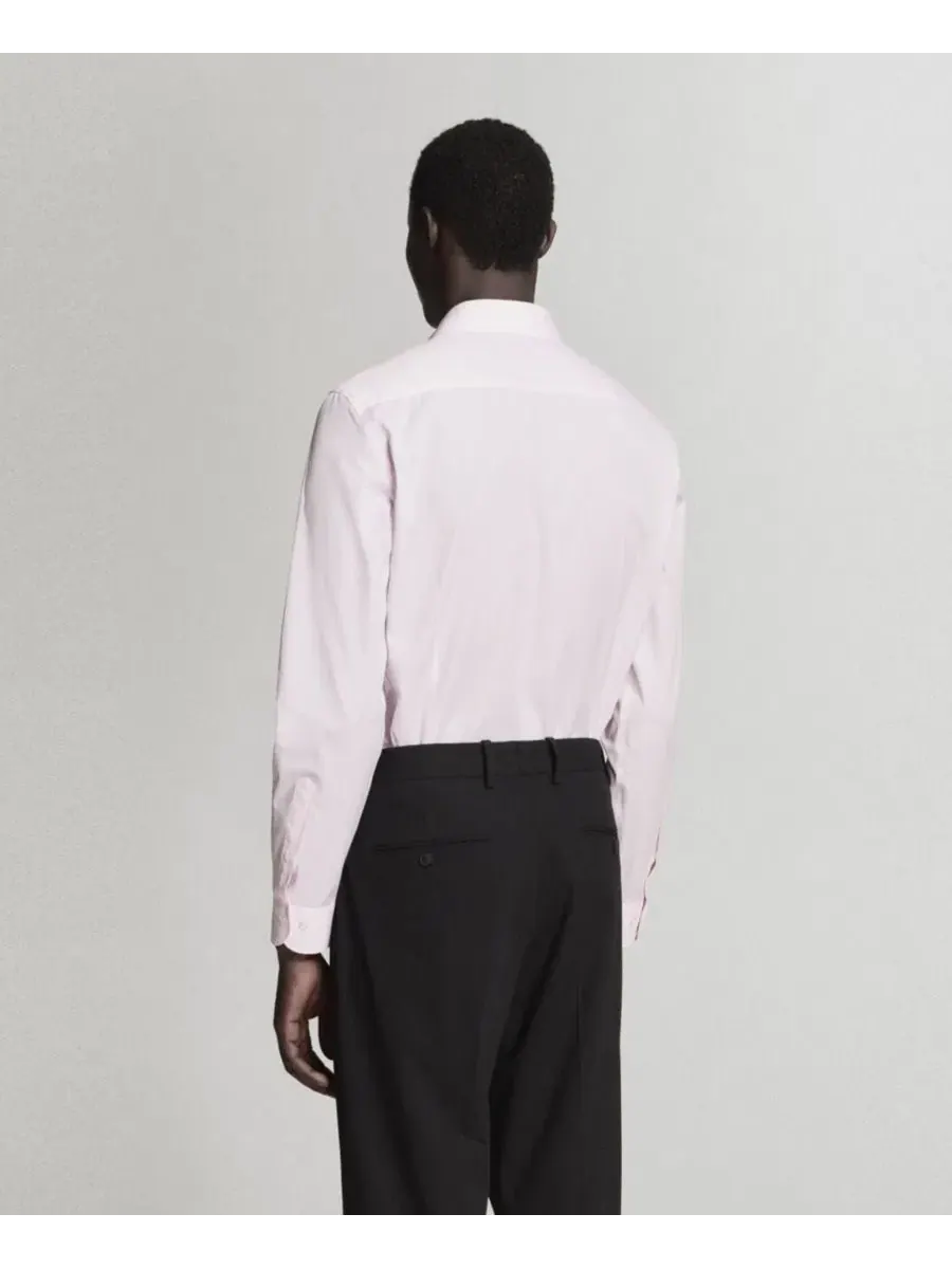 Мужская рубашка с принтом в полоску Slim Fit MANGO — изображение 2 из 6, розовый