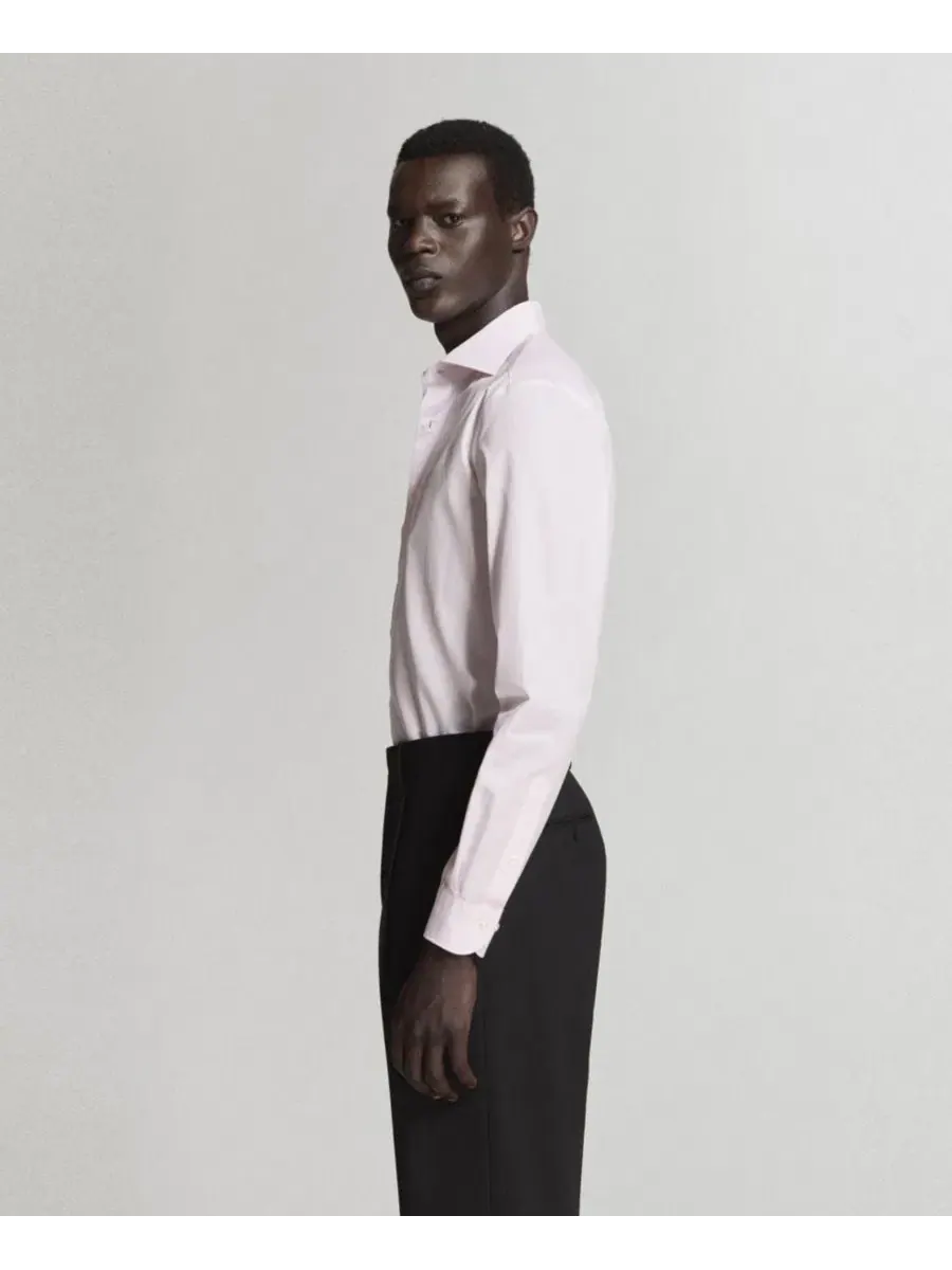 Мужская рубашка с принтом в полоску Slim Fit MANGO — изображение 4 из 6, розовый