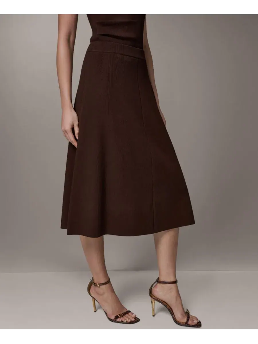 Юбка-миди А-силуэта Donna Karan New York — изображение 3 из 6, каньонный