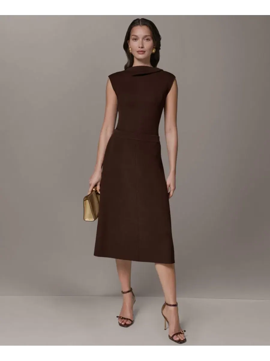 Юбка-миди А-силуэта Donna Karan New York — изображение 5 из 6, каньонный