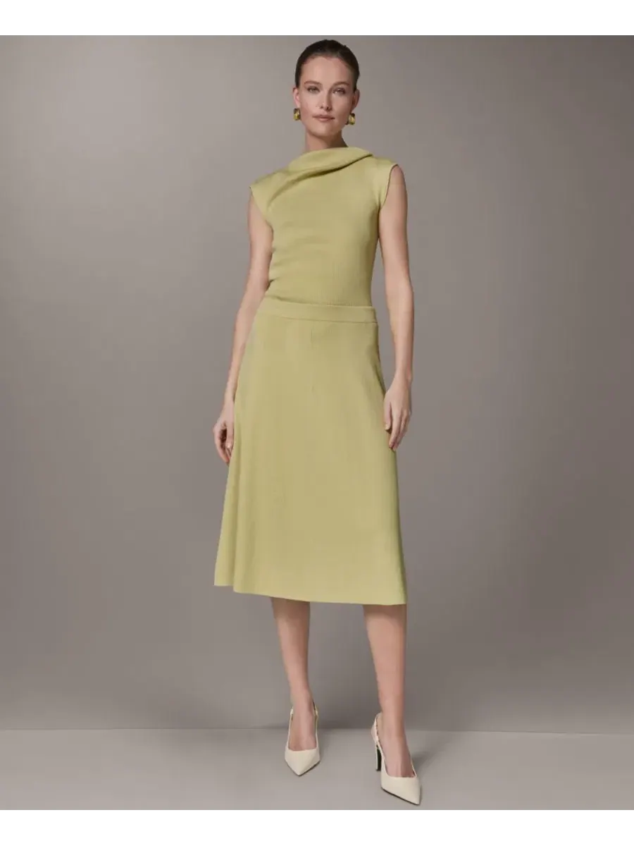 Юбка-миди А-силуэта Donna Karan New York — изображение 1 из 6, цитрусовый