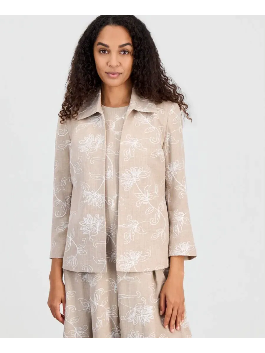 Жакет с вышивкой цветов Boxy Floral Embroidered Kasper