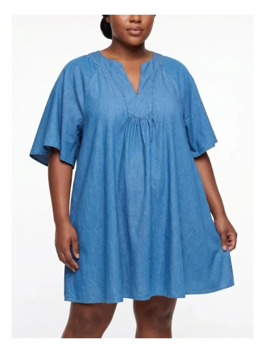 Платье-миди Belle Isle Chambray из хлопка Torrid — серый