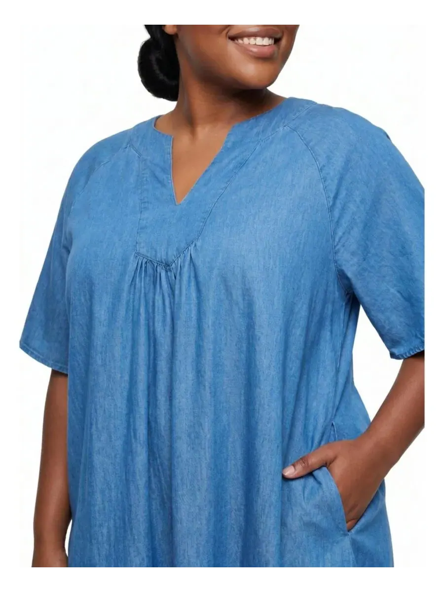 Платье-миди Belle Isle Chambray из хлопка Torrid — изображение 3 из 3, средняя отмывка