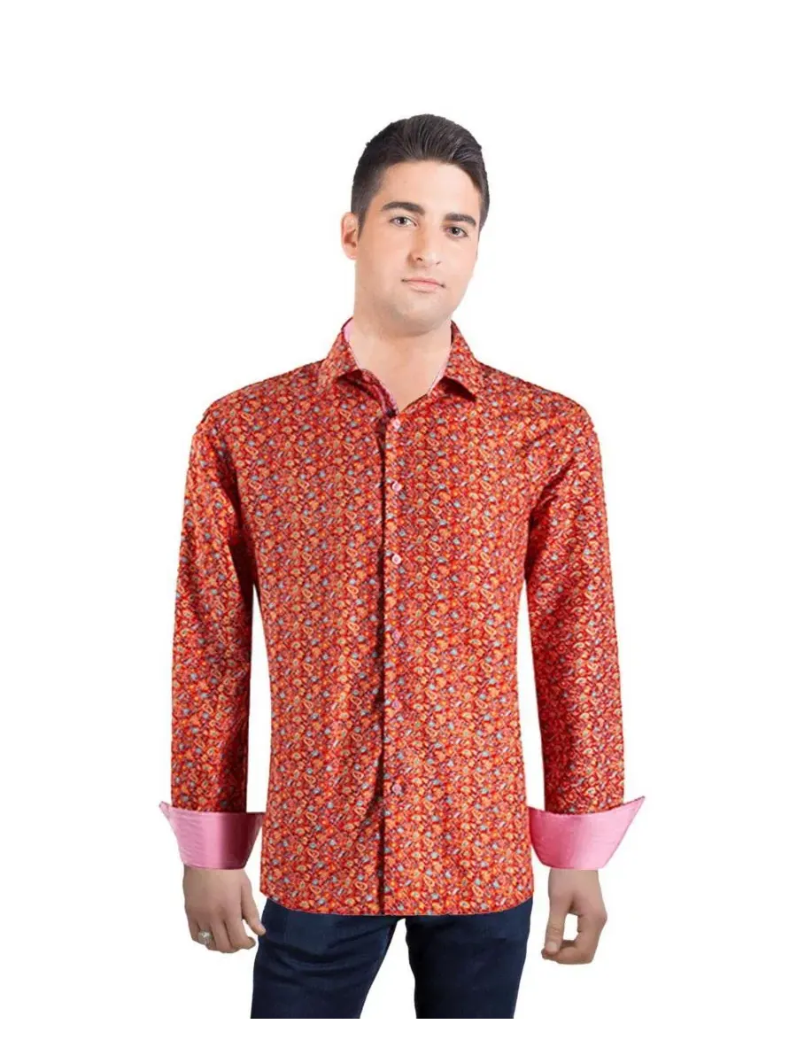 Рубашка с принтом пейсли с длинным рукавом, Slim Fit Elie Balleh