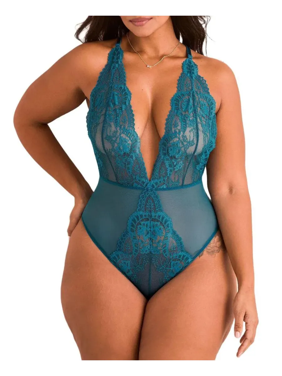 Боди Talia с кружевом и сеткой, Plus Size Adore Me