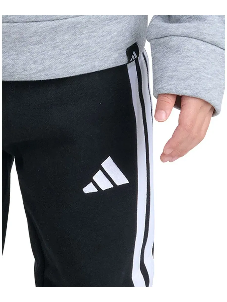 Комплект из худи и спортивных брюк с принтом adidas — изображение 4 из 5, серый