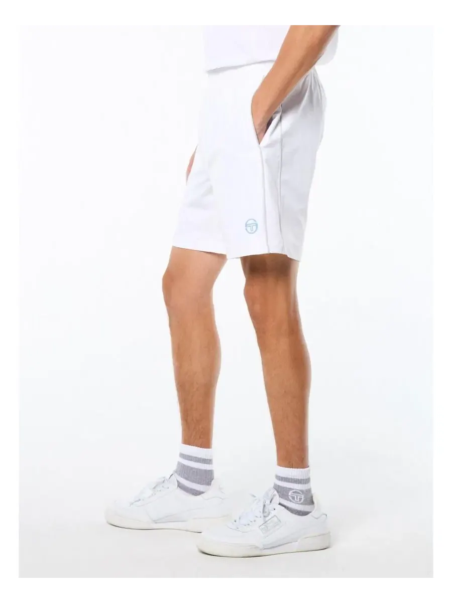 Шорты с монограммой и трубами Racchetto Short Sergio Tacchini — изображение 2 из 5, белый