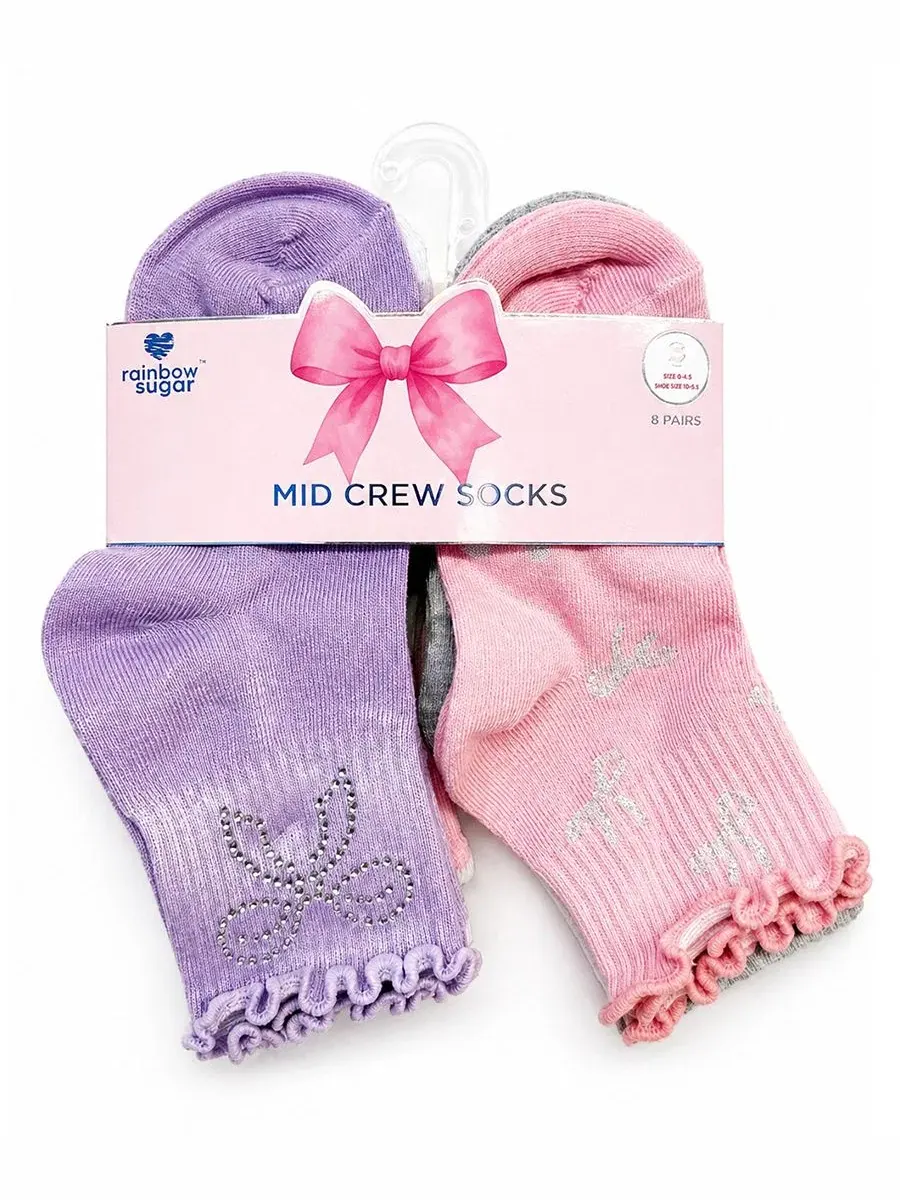 Комплект носков-гольф с блестками, модель Mid Crew Socks Rainbow Sugar — изображение 3 из 4, мульти