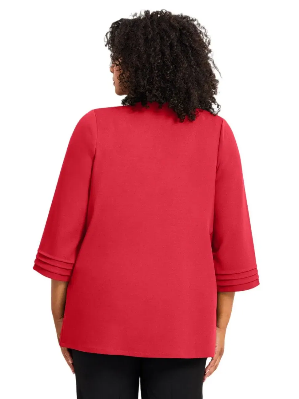 Жакет с открытым передом, с рукавом 3/4, Plus Size Cascade AVENUE — изображение 2 из 3, красный
