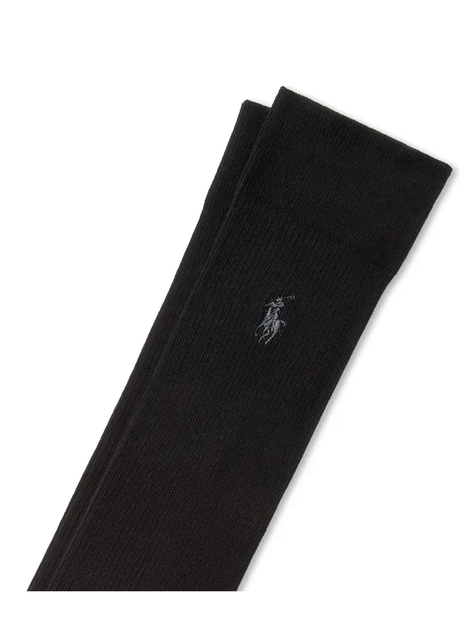 Носки с хлопковым составом, до колена, с вышитым пони Polo Ralph Lauren — изображение 2 из 3, черный
