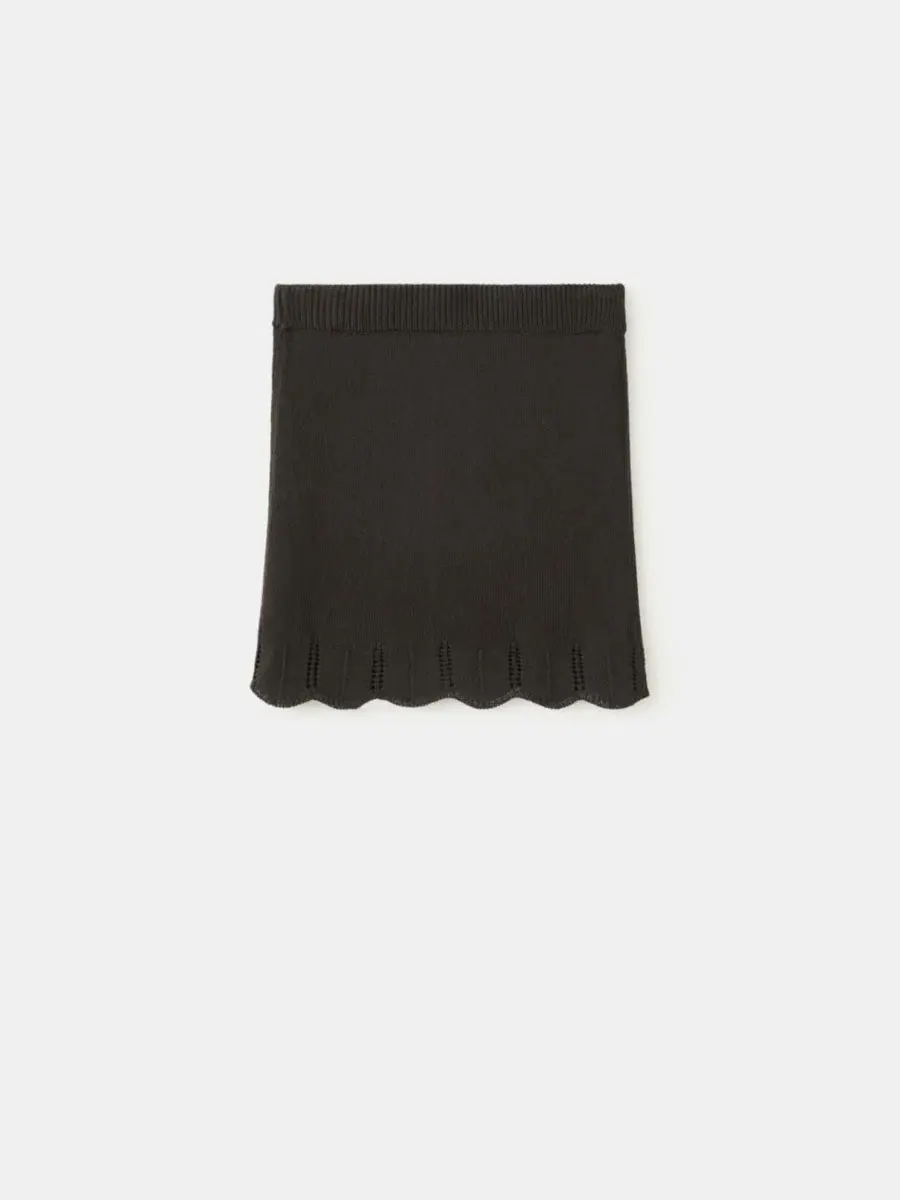 Юбка с фигурным краем, модель Scalloped Hem Crochet MANGO — изображение 2 из 6, коричневый