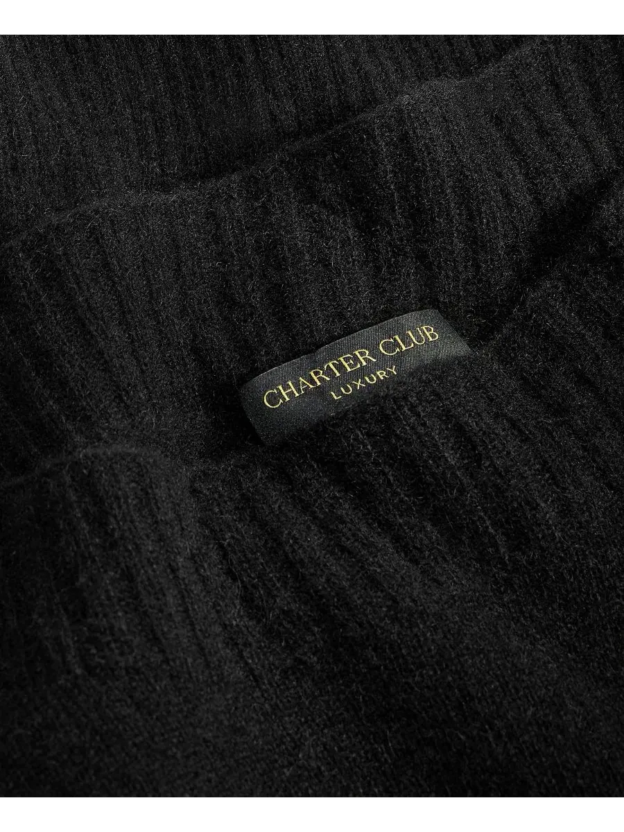 Женский кашемировый свитер с лодочкой и длинным рукавом Charter Club — изображение 4 из 6, классический черный