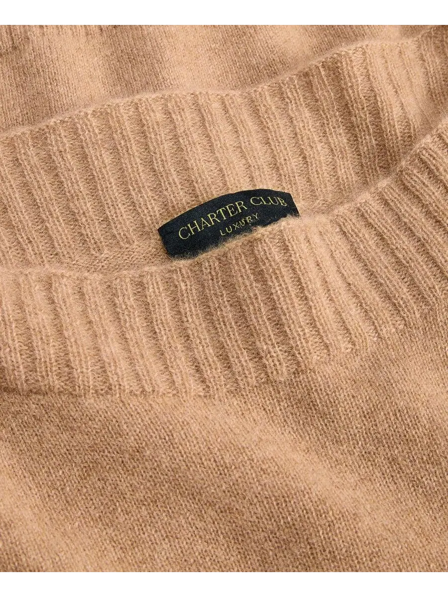 Женский свитер с лодочкой из 100% кашемира Charter Club, Heather Camel — изображение 4 из 6