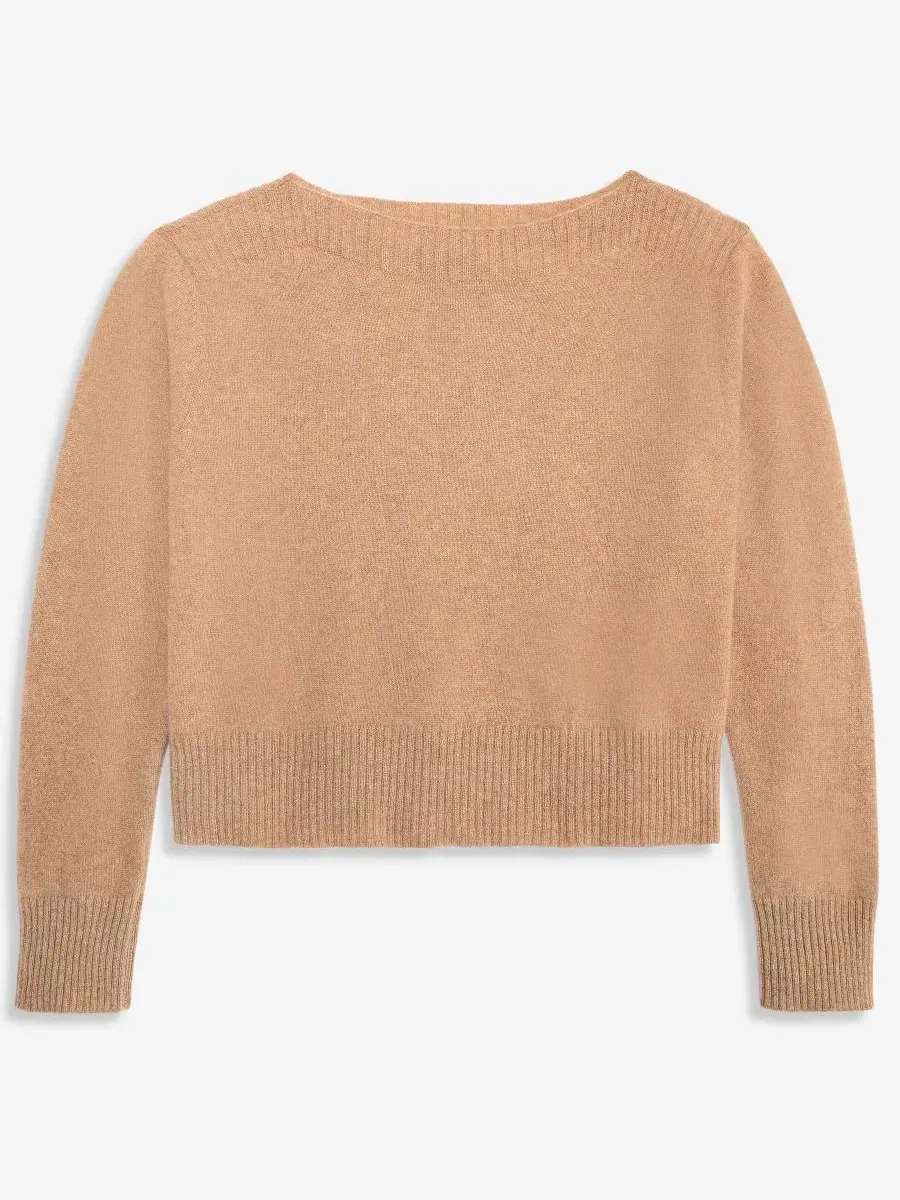 Женский свитер с лодочкой из 100% кашемира Charter Club, Heather Camel — изображение 5 из 6
