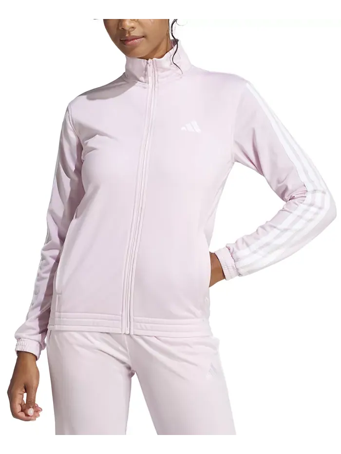 Женская трикотажная куртка Track Jacket с тремя полосками adidas — изображение 1 из 5, прозрачный розовый